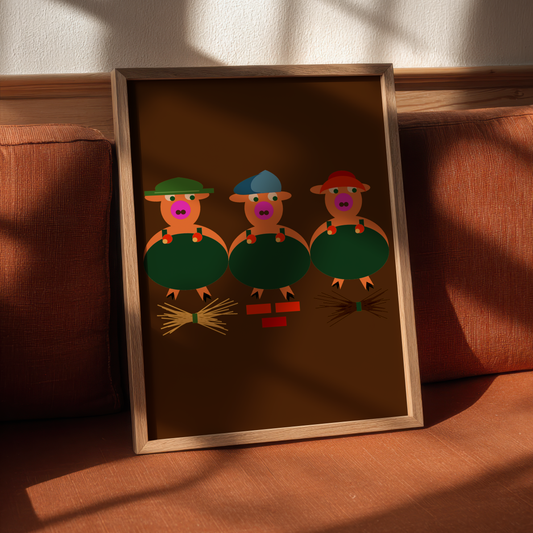 The Three Little Pigs Giclée Wall Art Print