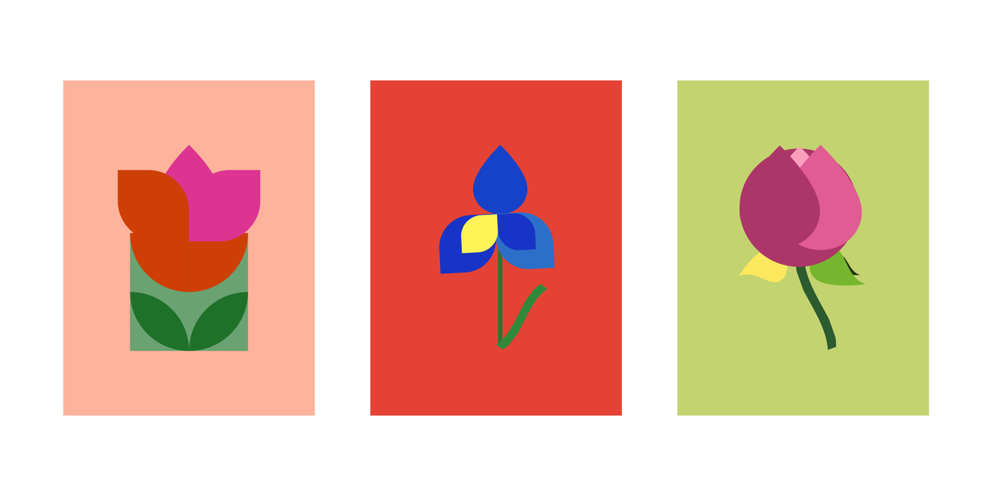 Mid Century Modern Botanicals | Inspired by Pennsylvania Dutch and Bauhaus
