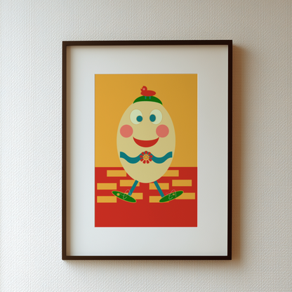 Cute Humpty Dumpty Giclée Wall Art Print