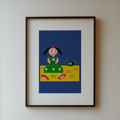 Confident Little Miss Muffet Giclée Wall Art Print