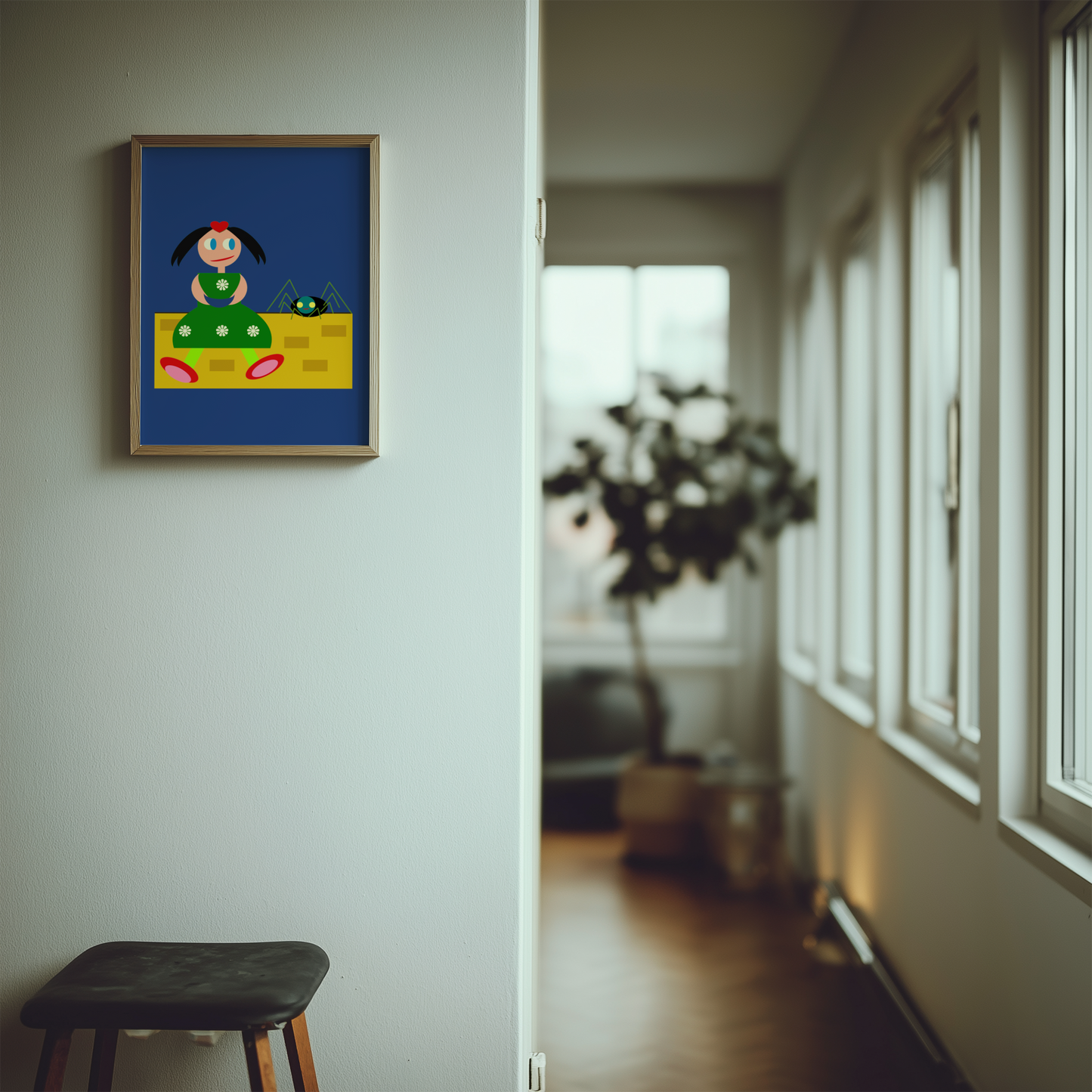 Confident Little Miss Muffet Giclée Wall Art Print