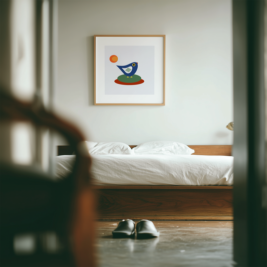 Little Blue Finch Giclée Wall Art Print