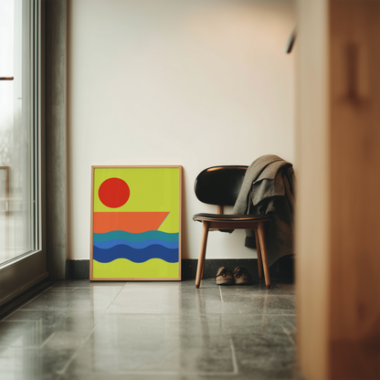 Mid-Century Modern Adventure Awaits | Abstract Geometric Wall Art