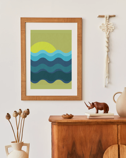 Mid-Century Modern Adventure Awaits | Abstract Geometric Wall Art