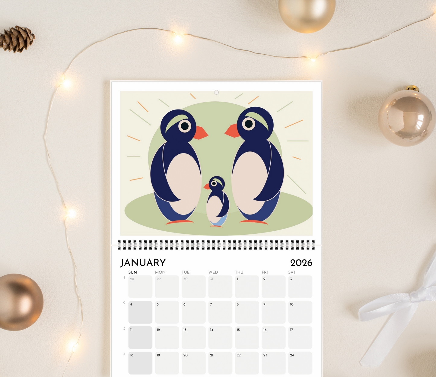 Creatures and Critters Colorful Monthly Wall Calendar 2026 (US & CA)