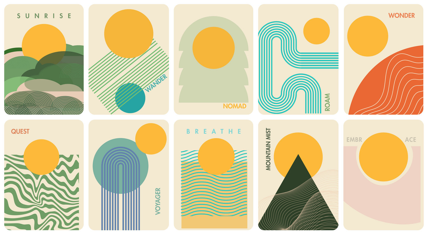 The Sun Traveler Art Series | Mid-Century Modern Wall Art