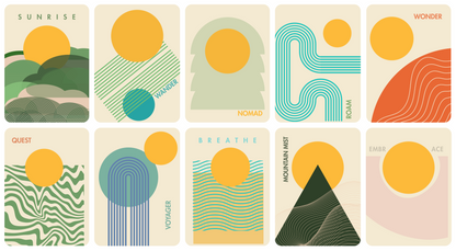The Sun Traveler Art Series | Mid-Century Modern Wall Art