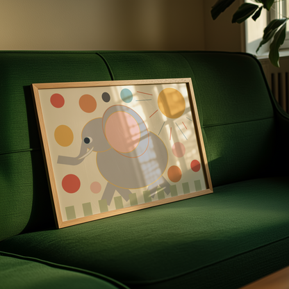 Bubbly Elephant Giclée Wall Art Print