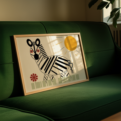 Whimsical Zebra Giclée Wall Art Print