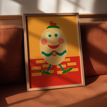 Cute Humpty Dumpty Giclée Wall Art Print