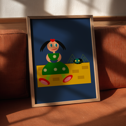 Confident Little Miss Muffet Giclée Wall Art Print