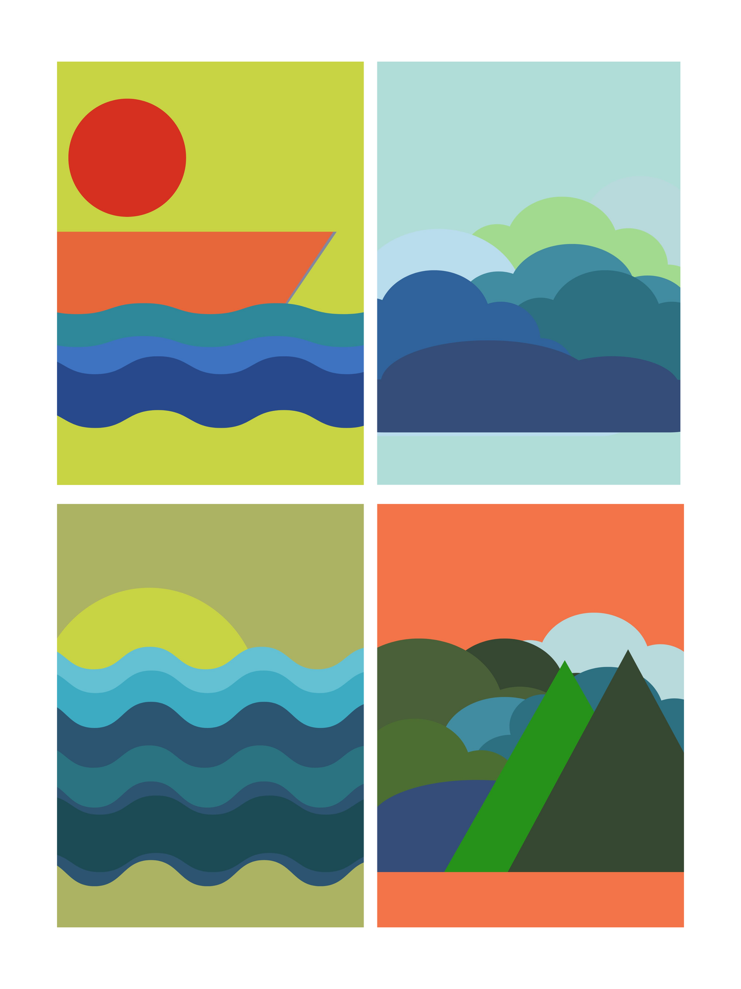 Mid-Century Modern Adventure Awaits | Abstract Geometric Wall Art